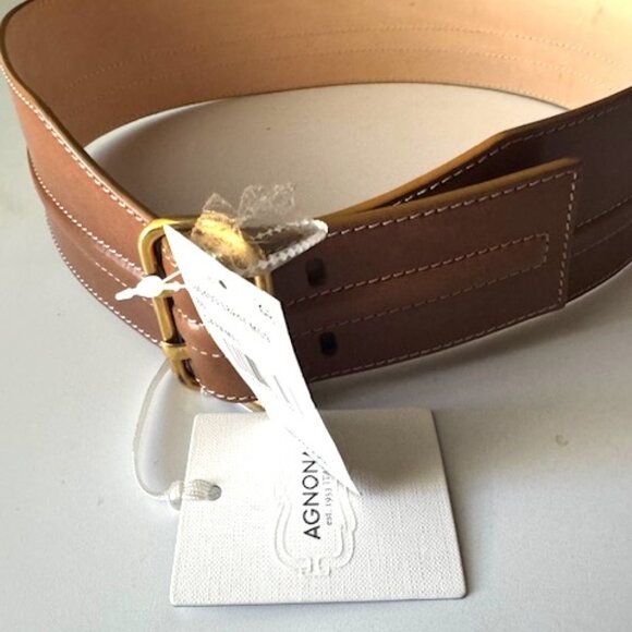 Agnona Double Prong Buckle Corset Belt In Caramel main image 7